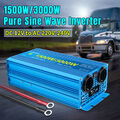 1500W 3000W Reiner Sinus Spannungswandler 12V auf 230V Wechselrichter 2USB LCD