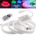 1-25m Neon LED Strip Streifen 230V Dimmbar RGB Flex Schlauch diffus Lichtband DE