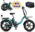 E Bike Klapprad 20 Zoll 750W Elektrofahrrad 48V 20Ah Abnehmbarer Akku MTB Grün