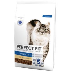 PERFECT FIT Indoor 1+ Trockenvollnahrung mit Huhn für ausgewachsene Katzen 7kg