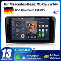 Für Mercedes Benz ML350 W164 GL320 4+64G Autoradio Android 13 GPS Navi WIFI DAB+