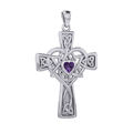 Keltisches Herz Kreuz Trinität Geburtsstein 925 Sterling Silber Anhänger Von