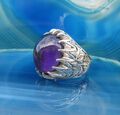 ♞ Ring Auge aus lila Amethyst Sterling Silber 925 Gr 18,4