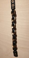 Armband Gold/schwarz Leder