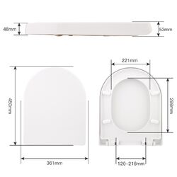 Premium WC Sitz mit Absenkautomatik Toilettendeckel Duroplast Klodeckel D-Form