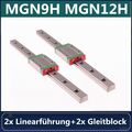 2Set 100mm-800mm MGN9H MGN12H Linearführung Linearschienen mit Block 3D Drucker