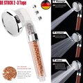Wassersparender Duschkopf mit Ionen Filter Mineralsteinen und 3 Strahlarten NEU