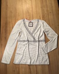 Neu Esprit Langarm Shirt In Wickeloptik Baumwolle Gr. M