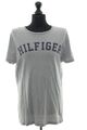 Tommy Hilfiger Herren T-Shirt XL grau hellgrau Motiv Rundhals Jersey