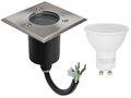 Bodeneinbauleuchte Bodeneinbaustrahler IP67 EDELSTAHL GU10 LED 230V Flach Garten