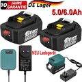 2x Ersetzen 6000mAh Akku Für Makita 18V BL1830B BL1860B BL1850B NEU Ladegerät