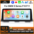 12,3" Android 13 Autoradio Octa Kern 8+128GB Für BMW 5er F10 F11 CIC GPS Navi 4G