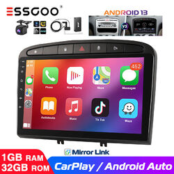 DAB+ Autoradio Android 13 Carplay GPS NAV Kamera 1+32G Für Peugeot 308 408 07-13