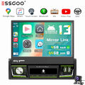7" Autoradio 4+64G 1 DIN Android 13 Flip Out Touchscreen Carplay GPS Navi Kamera