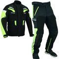 Motorradkombi Biker Motorrad Textil Kombi wasserdichte Jacke und Hose Schwarz