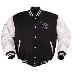 NY Baseballjacke mit Patch S-3XL College Jacket Sweatjacke Rockabilly Sportjacke