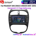 7" Für PEUGEOT 206 206CC 206SW 2001-2016 Carplay Autoradio Android13 GPS NAVI BT