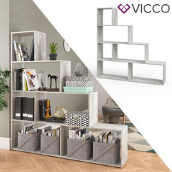 Treppenregal ASYM Beton Raumteiler Regal Bücherregal Standregal VICCO 