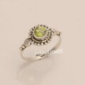 Facettierter Peridot Grün Edelstein 925 Sterling Silber Boho Fluorit Schmuck ...