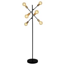 Stehlampe Beistellleuchte Standleuchte schwarz Sputnik-Optik 6-Flammig E27 gold