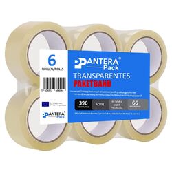 6x Klebeband Transparent 48mm x 66m Packband Paketband Kleberollen Kartonkleber
