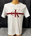 Calvin Klein LOGO weiß/rot  Gr.L Männer Designer T-Shirt