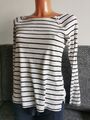 Damen - Langarmshirt - GAP - Weiß Schwarz - gestreift - Gr. S - Pullover