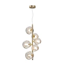 Pendelleuchte Deckenlampe Hängelampe Designleuchte Gold Esszimmerlampe H 170 cm