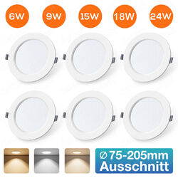 LED Panel Einbaustrahler Einbau-Spots Bad ultra-flach Einbau-Leuchten Lampe 230V