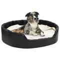 vidaXL Hundebett Schwarz-Beige 99x89x21 cm Plüsch und Kunstleder DE