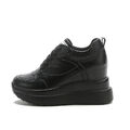 Plateau Sneakers Keilabsatz Schwarz Gr. 37