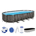 Framepool Swimmingpool Oval Komplett-Set mit Filterpumpe 732 x 366 x 132 cm