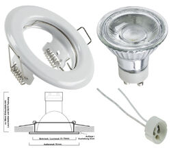 3 x LED Einbaustrahler 55mm Lochmaß 230V 5W GU10 Einbauleuchten Set Deckenspot