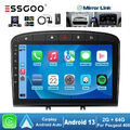 Autoradio Android 13 Apple Carplay DAB+ GPS 2+64G Cam Für Peugeot 308 408 07-13