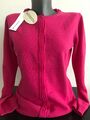 Jacke Strick Langarm Merinowolle Cashmere Gr.38 Pink NEU Rundhals Cardigan