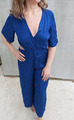 ZARA Jumpsuit Blau Satin Größe M/L