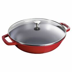 STAUB France Wok 30 cm - 4,4 Liter Gusseisen rot