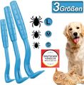 Zecken Zange 3er SET Entferner Greifer Pinzette Haken Hund Katze Pferd 4 Farben