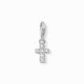 THOMAS SABO Charm Anhänger Kreuz Sterlingsilber mit weißen Steinen 0054-051-14