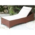 Poly-Rattan Liege braun mit Auflage beige Gartenliege Sonnenliege Liegestuhl Neu