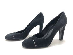 Madeleine Damen Pumps High Heels Absatzschuhe Blockabsatz Slipper Schwarz Gr. 37