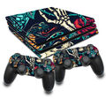 Set Skull and Snakes Aufkleber Skin Folie passend für Ps4 Pro Konsole RX022-09