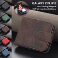 Handyhülle für Samsung Galaxy Z Flip5 4 Stoßfest Leder Tasche Schutz Case Cover