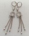 Silber 925 Ohrstecker Ohrhänger mit elegante Zirkonia , Neu, Art Deco, Top 