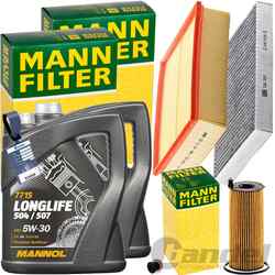 MANN INSPEKTIONSKIT+10L MANNOL 507 5W-30 ÖL passend für AUDI A4 B7 2.7+3.0 TDI