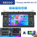 6+128GB Autoradio GPS DSP AM FM 4G Android14 Carplay Für BMW 3er E46 M3 MGZT KAM