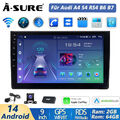 2+64G Android 14 AutoRadio GPS Carplay DSP DAB+ AHD Kam Für Audi A4 S4 RS4 B6 B7