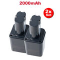 2x Premium Akku Ni-MH 9,6V 2000mAh für Skil 2375, 2375-04 / Ersatz Knolle Akku