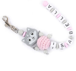 Schnullerkette mit Namen für Mädchen rosa Prinzessin  Baby♥Geburt♥Taufe♥Geschenk