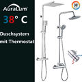 Thermostat Duschsystem Duschpaneel Regendusche Massage Duschset mit Handbrause